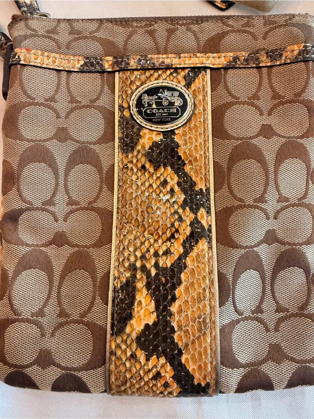Coach Sutton Signature Python Swingpack Crosbody Bag Rare